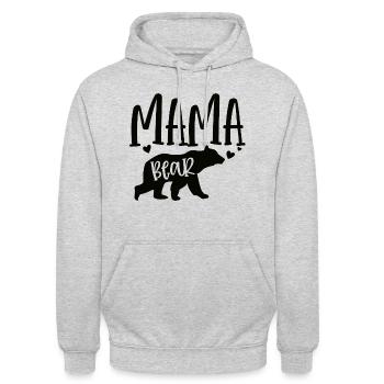 Mama Bear - Unisex Hoodie - Hellgrau meliert - Vorne - Alina (178cm) & Michal (187cm)