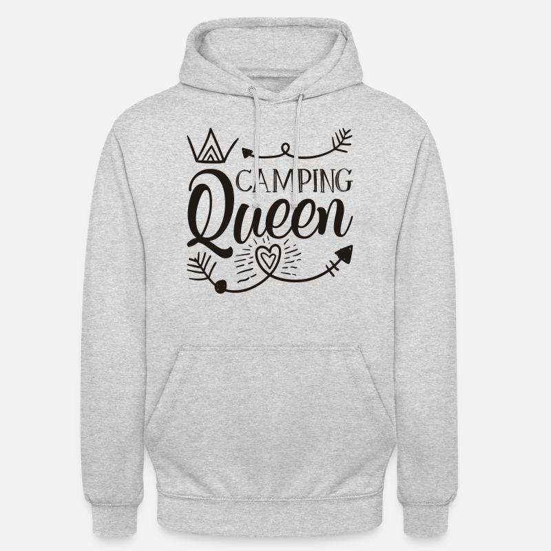 Campingplatz Queen - Unisex Hoodie - Hellgrau meliert