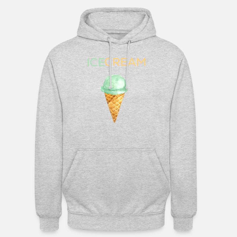 Crème glacée / crème glacée - Sweat-shirt à capuche unisexe - gris clair chiné