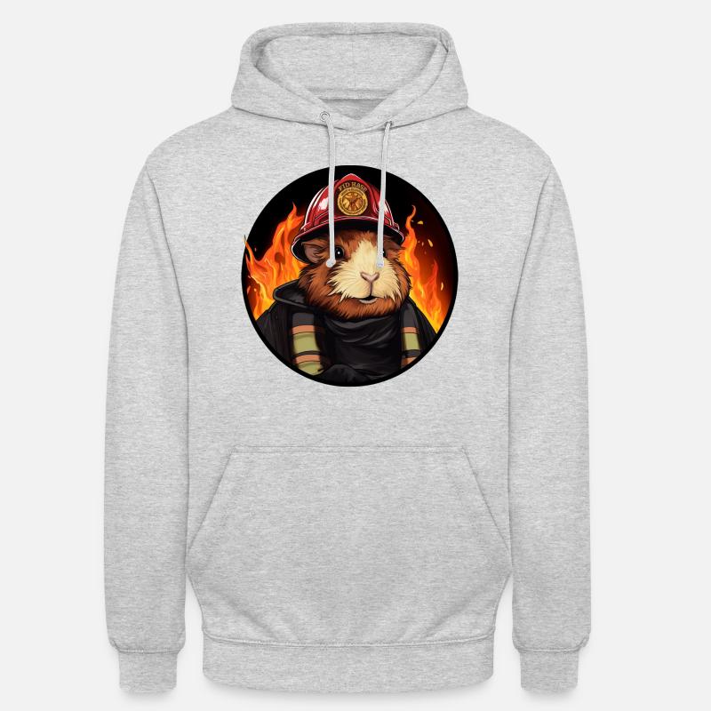 Pompiers cochons d’Inde - Sweat-shirt à capuche unisexe - gris clair chiné