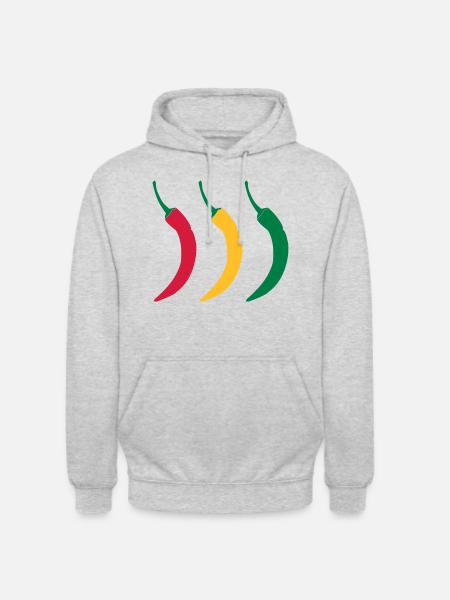 3 hot chillies - Unisex Hoodie - light heather grey