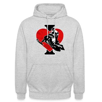 Snowmobile - Unisex Hoodie - Hellgrau meliert - Vorne - Alina (178cm) & Michal (187cm)