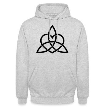 Triquetra Keltisches Herz Knoten Symbol Irland - Unisex Hoodie - Hellgrau meliert - Vorne - Alina (178cm) & Michal (187cm)