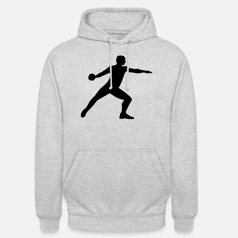 Diskuswerfen - Unisex Hoodie - Hellgrau meliert