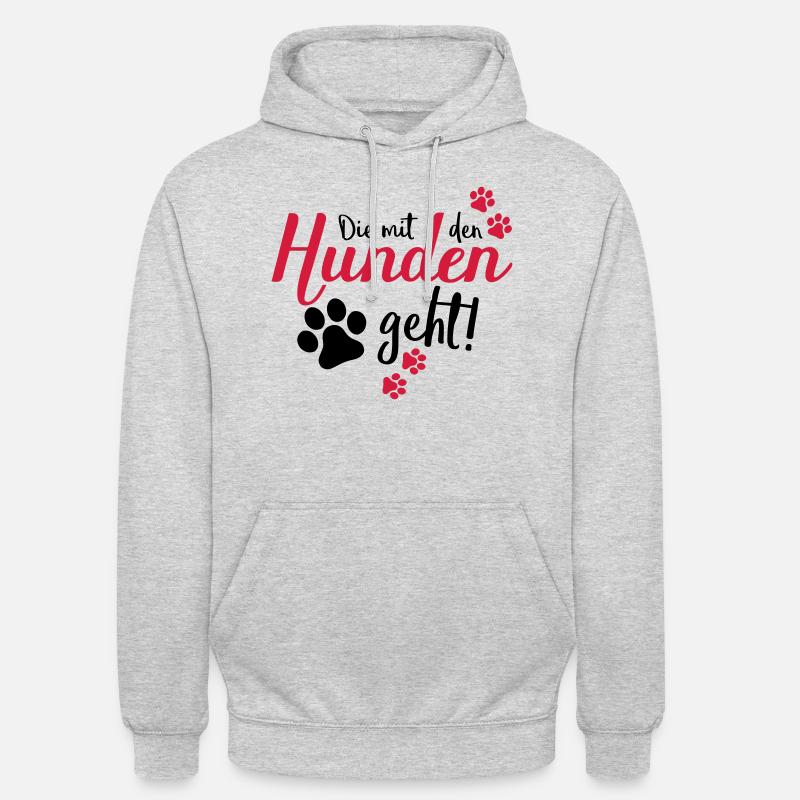 die mit den hunden geht - Unisex Hoodie - Hellgrau meliert