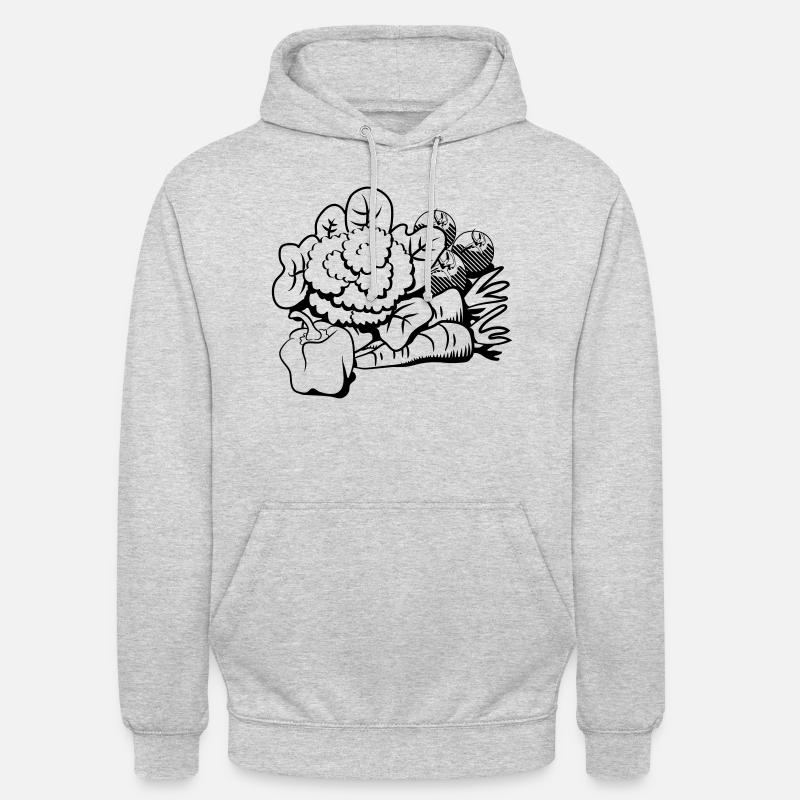chou-fleur végétal - Sweat-shirt à capuche unisexe - gris clair chiné