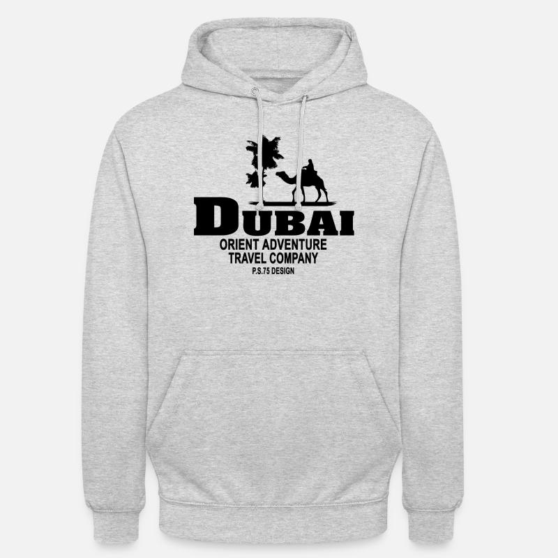 Dubai - Kamel - Karawane - Dromedar - Unisex Hoodie - Hellgrau meliert