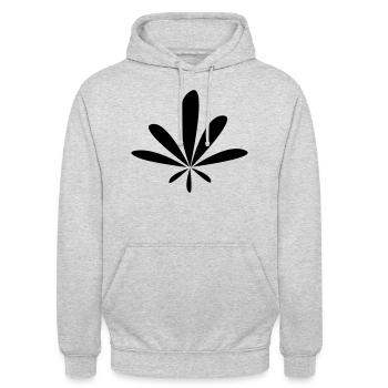 Hemp leaf rounded - Unisex Hoodie - light heather grey - Front - Alina (178cm) & Michal (187cm)