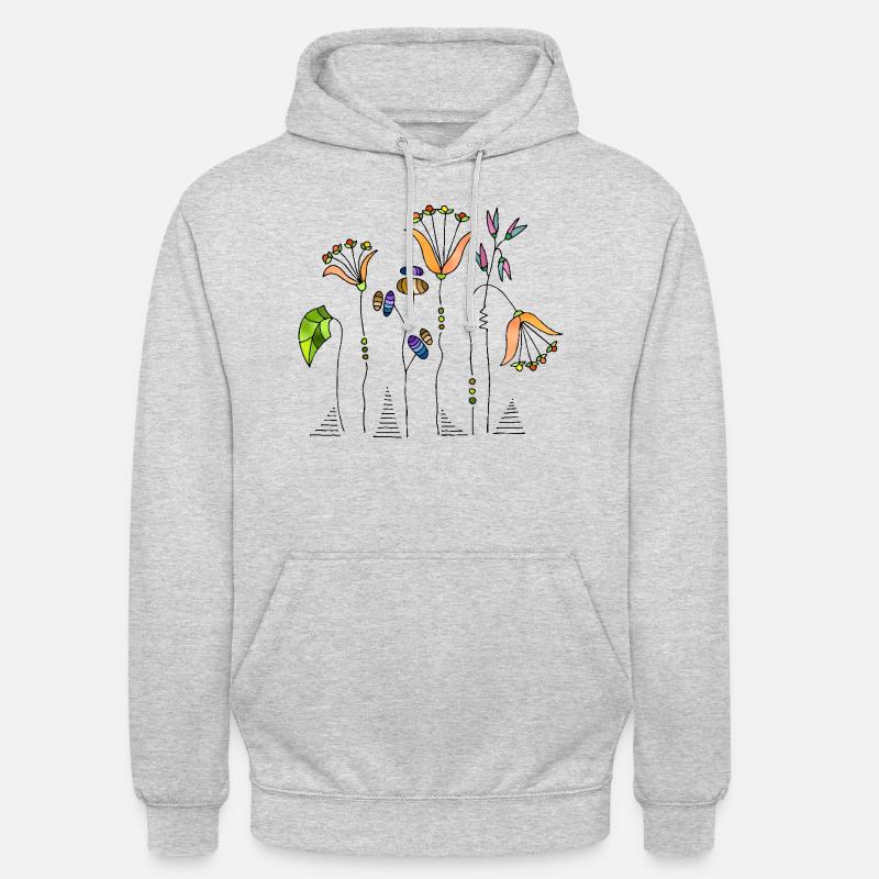 Fleur - Sweat-shirt à capuche unisexe - gris clair chiné