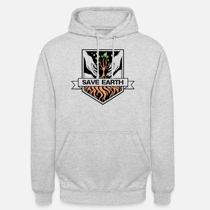 Save earth - Unisex Hoodie - Hellgrau meliert