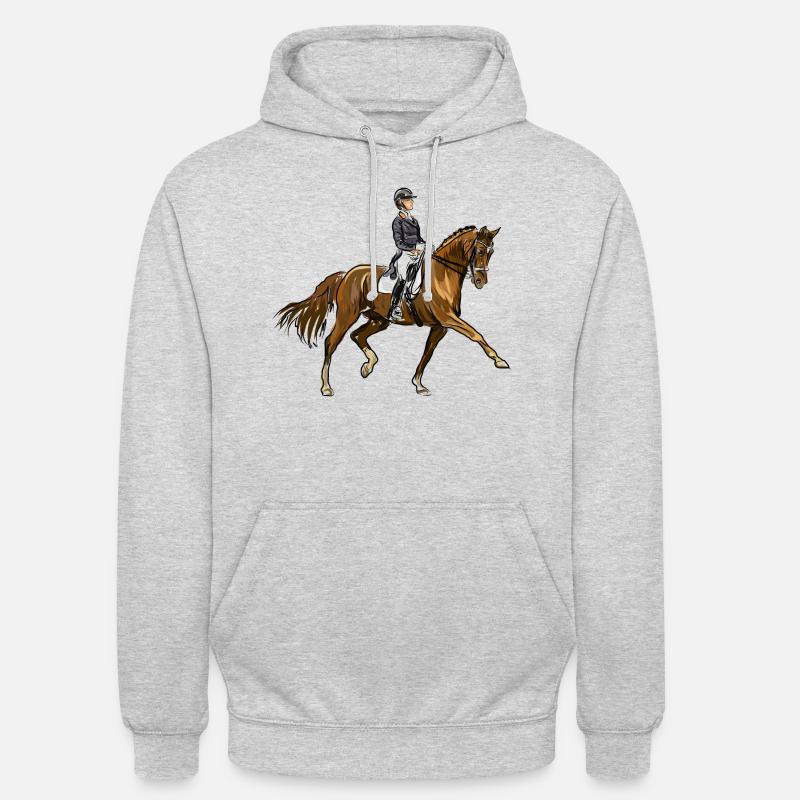 cheval et son cavalier - Sweat-shirt à capuche unisexe - gris clair chiné
