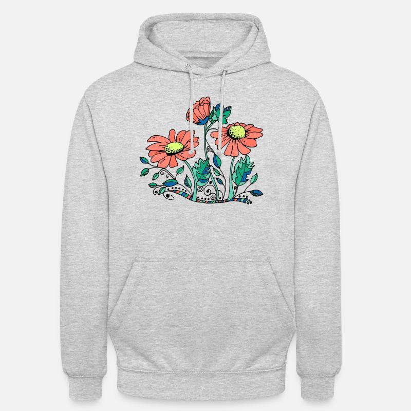 Fleur - Sweat-shirt à capuche unisexe - gris clair chiné
