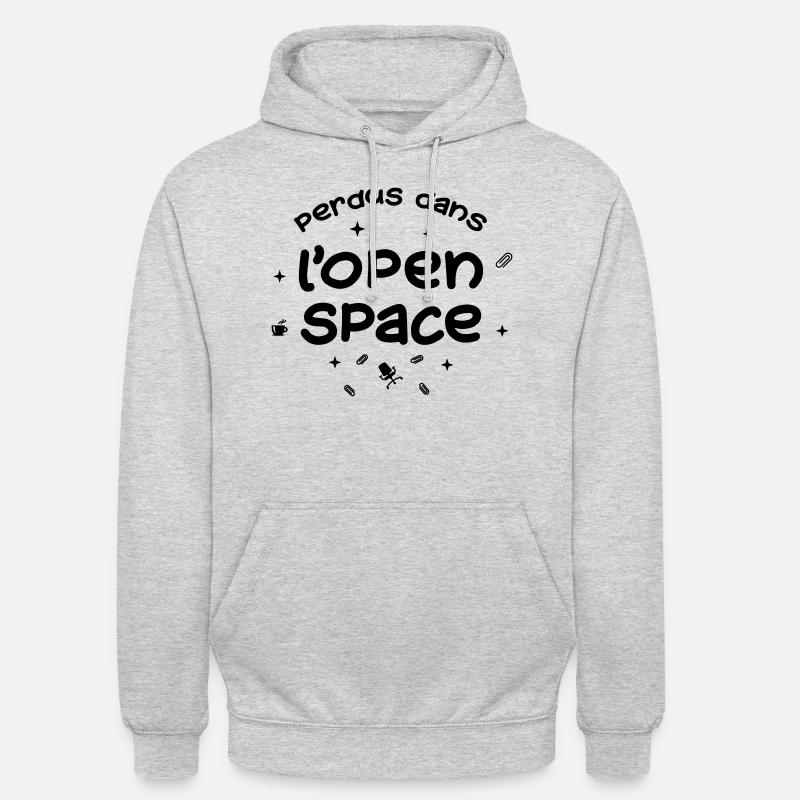 Perdus dans l'open space - Sweat-shirt à capuche unisexe - gris clair chiné