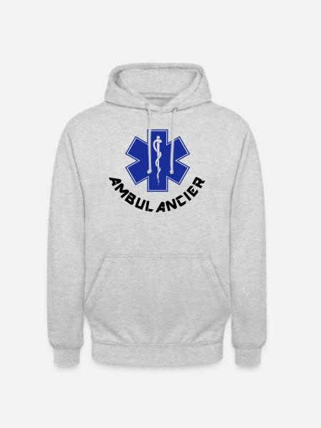 ambulancier logo - Sweat-shirt à capuche unisexe - gris clair chiné