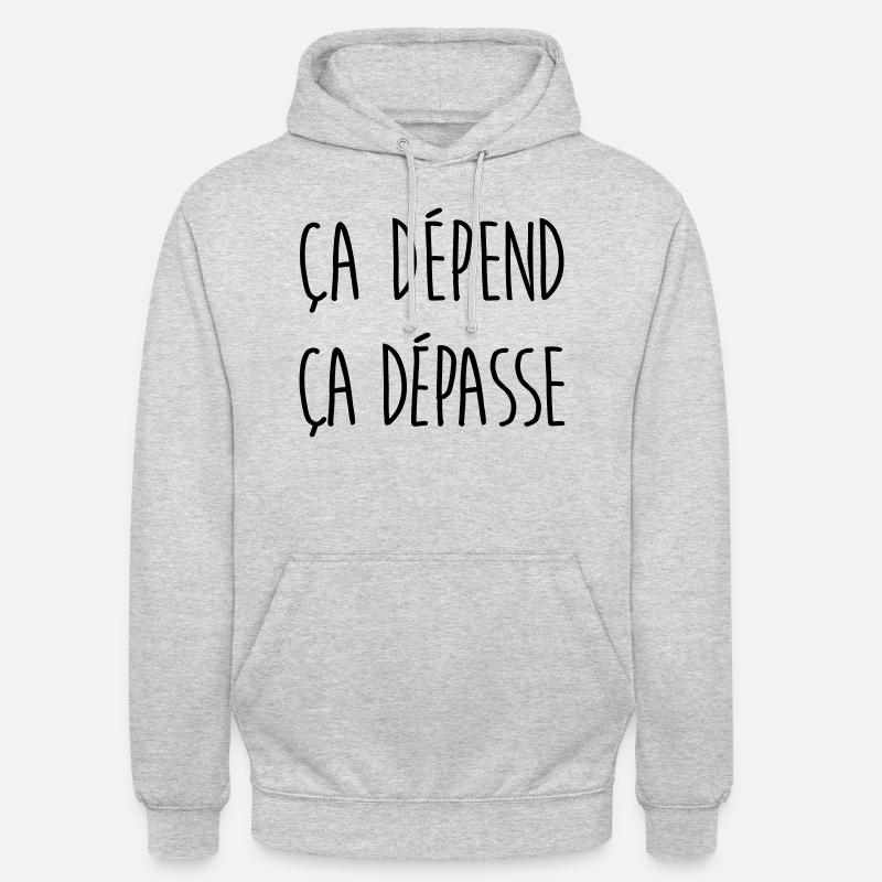 Ca dépend ça dépasse - Sweat-shirt à capuche unisexe - gris clair chiné