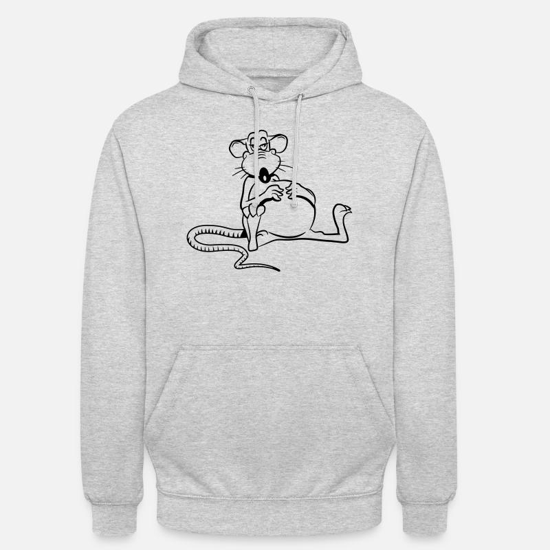 rat fatigué - Sweat-shirt à capuche unisexe - gris clair chiné
