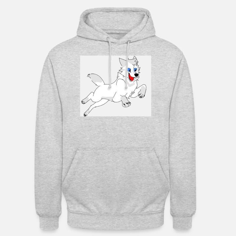 springender Wolf - Unisex Hoodie - Hellgrau meliert