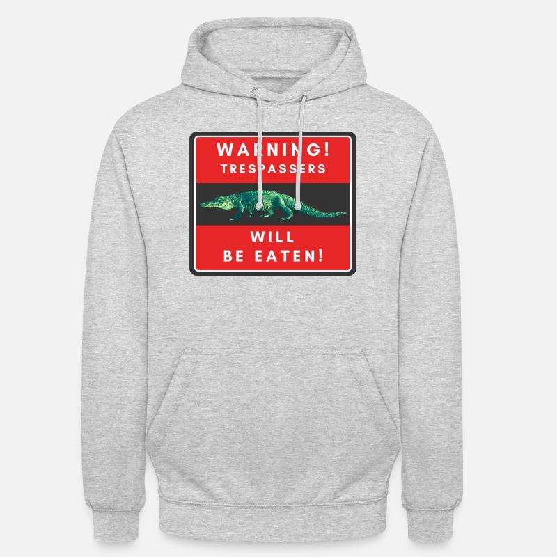 Warnung Eindringlinge werden gegessen - Unisex Hoodie - Hellgrau meliert