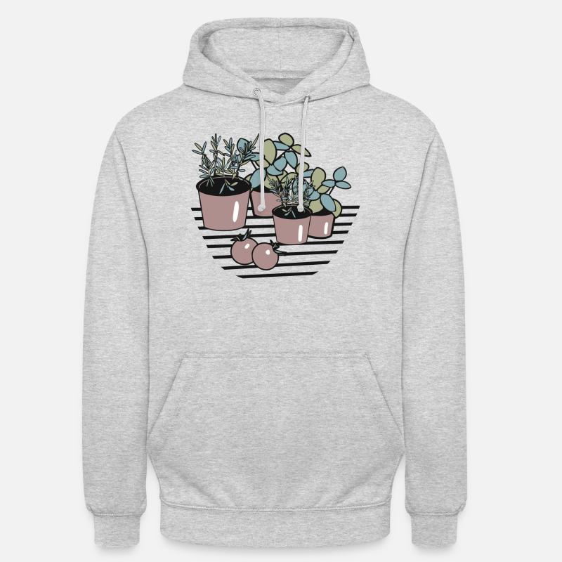 Kräutergarten - Unisex Hoodie - Hellgrau meliert