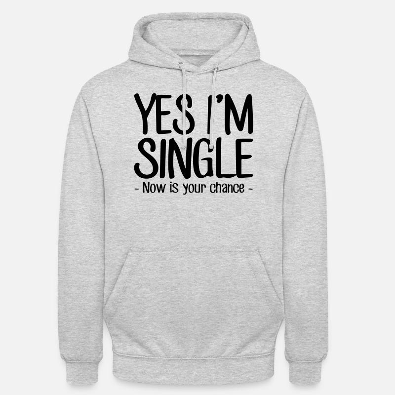 ja, ich bin Single - Unisex Hoodie - Hellgrau meliert
