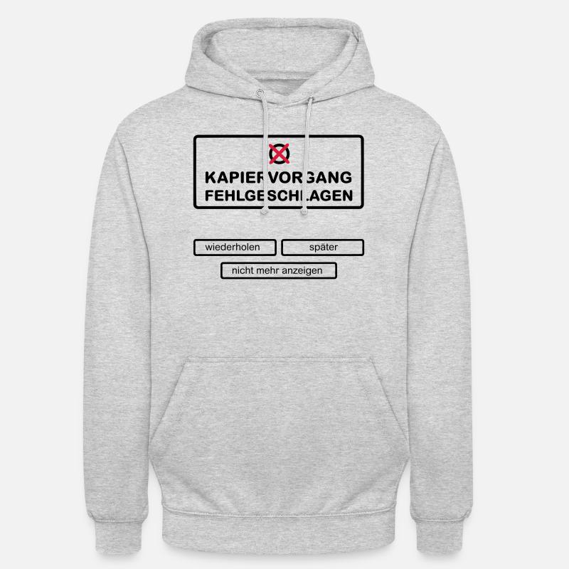 Kapiervorgang 2C - Unisex Hoodie - Hellgrau meliert