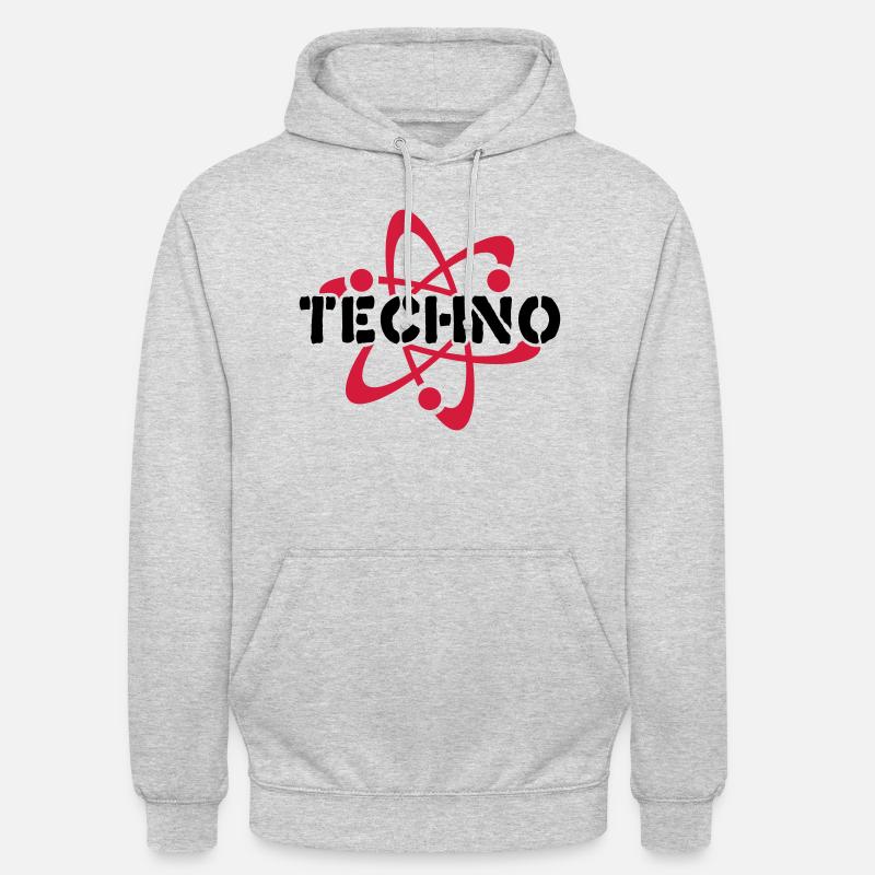 Techno__V003 - Sweat-shirt à capuche unisexe - gris clair chiné
