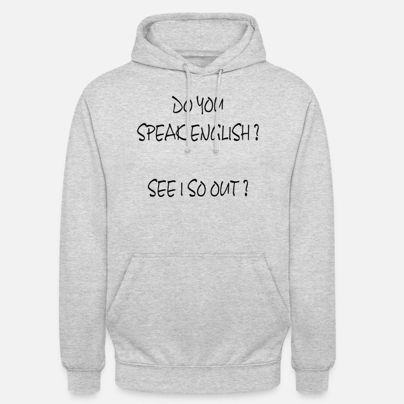 Parlez-vous anglais? - Sweat-shirt à capuche unisexe - gris clair chiné