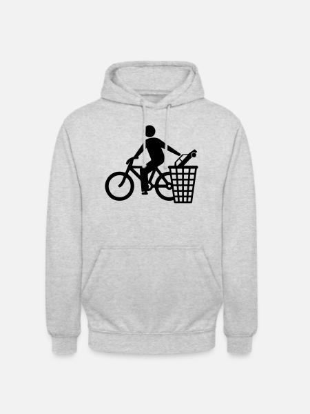 Fahrrad vs Auto - Unisex Hoodie - Hellgrau meliert