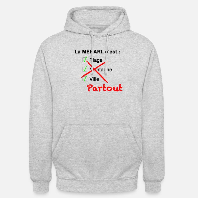 La Méhari c'est partout - Sweat-shirt à capuche unisexe - gris clair chiné