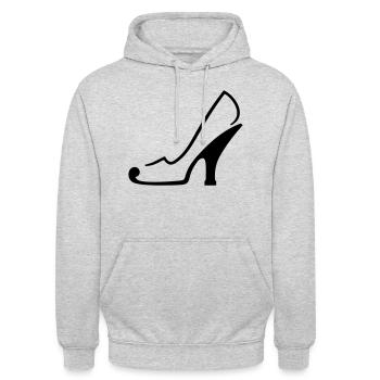 Absatzschuh Heel Pumps Stiletto Söckelschuh Design - Unisex Hoodie - Hellgrau meliert - Vorne - Alina (178cm) & Michal (187cm)