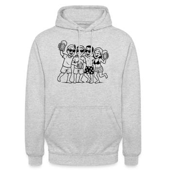 Party Crew Beer Vacation - Unisex Hoodie - light heather grey - Front - Alina (178cm) & Michal (187cm)