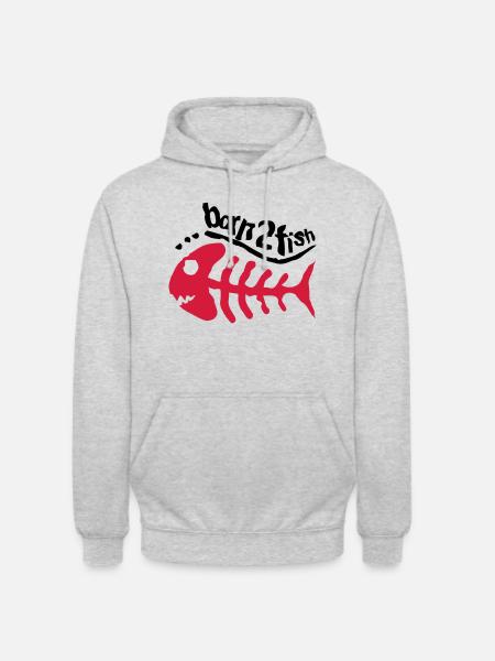 born_2_fish_red_f2 - Unisex Hoodie - light heather grey