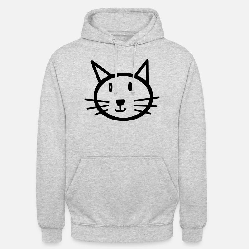 Katze Katzengesicht Geschenk Geschenkidee - Unisex Hoodie - Hellgrau meliert