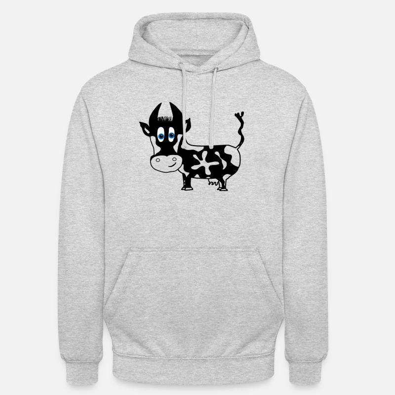 Kuh schwarz Flecken Tier Geschenkidee - Unisex Hoodie - Hellgrau meliert