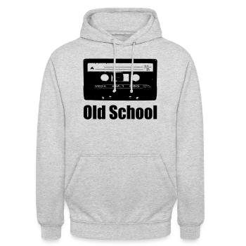 old school - Unisex Hoodie - Hellgrau meliert - Vorne - Alina (178cm) & Michal (187cm)