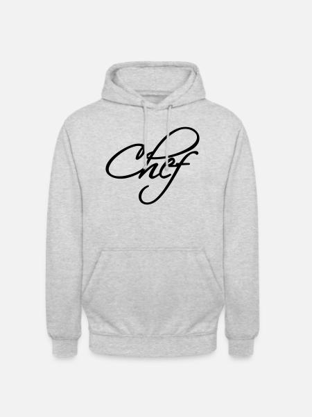 Text Chef Koch Logo - Unisex Hoodie - Hellgrau meliert
