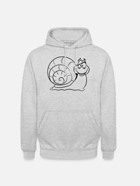 schnecke lustig kinder witzig - Unisex Hoodie - Hellgrau meliert