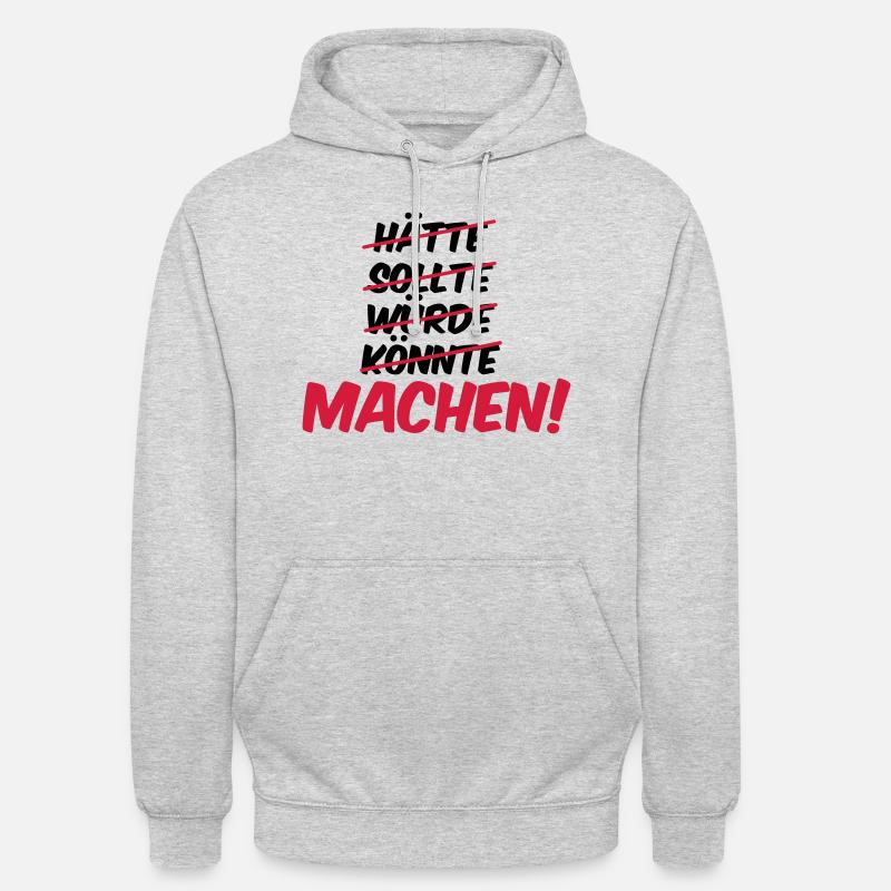 haette_sollte_wuerde_koennte_machen_02 - Unisex Hoodie - Hellgrau meliert