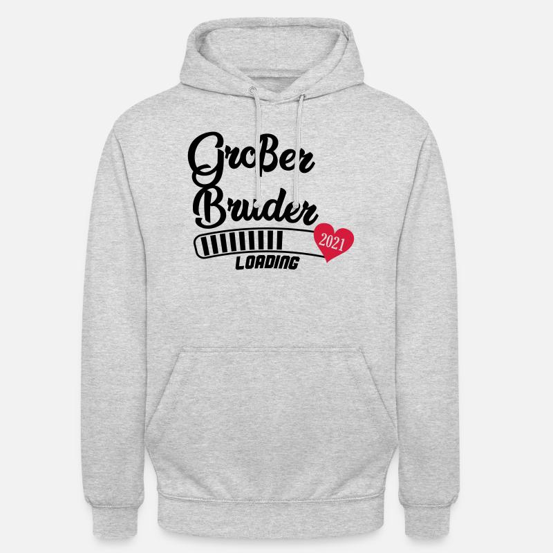 großer bruder loading 2021 - Unisex Hoodie - Hellgrau meliert