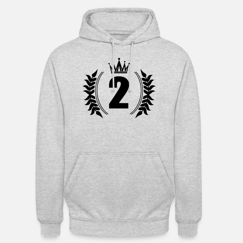 nummer 2 - Unisex Hoodie - Hellgrau meliert