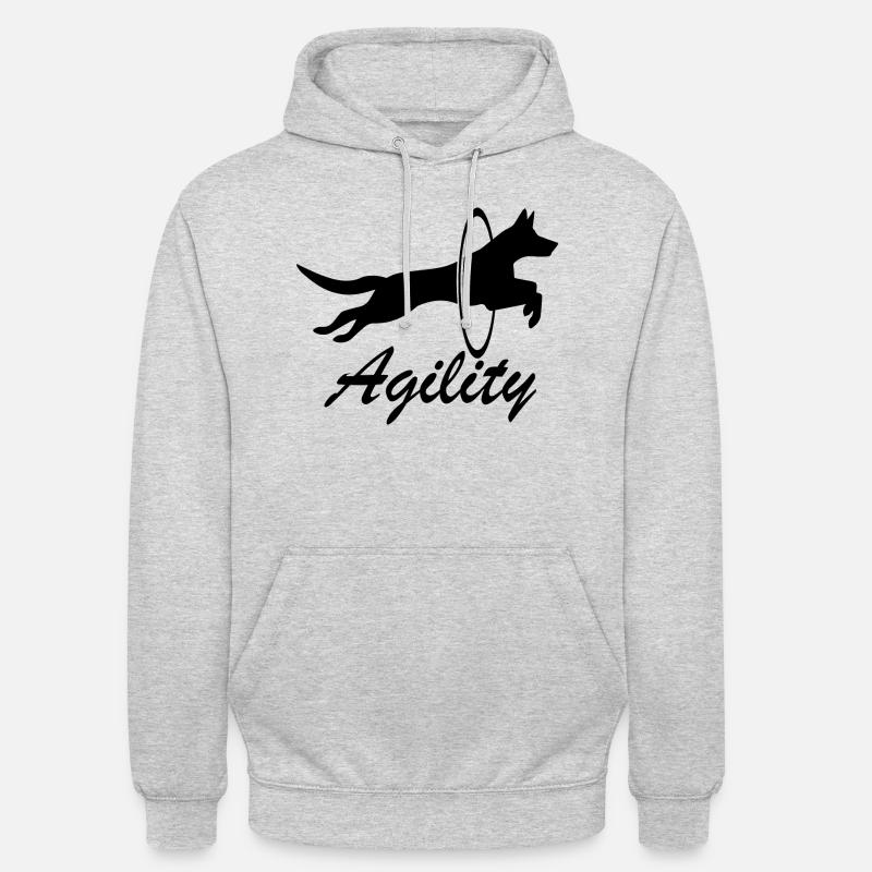 Agilité de chien de chien - Sweat-shirt à capuche unisexe - gris clair chiné