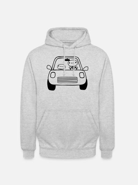 Papa Kind Auto - Unisex Hoodie - Hellgrau meliert