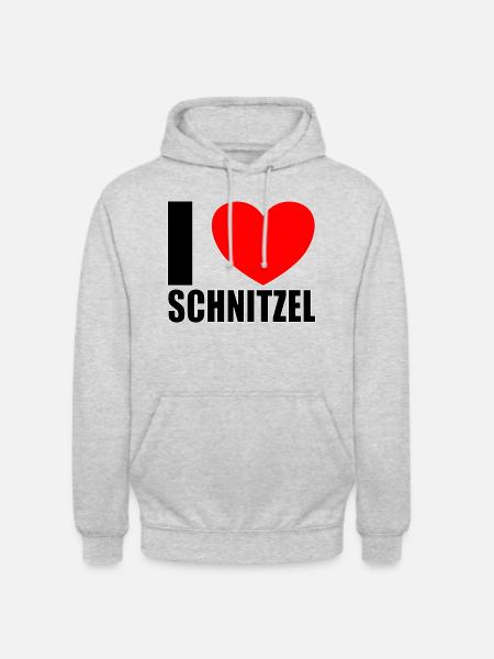 I love Schnitzel - Unisex Hoodie - Hellgrau meliert