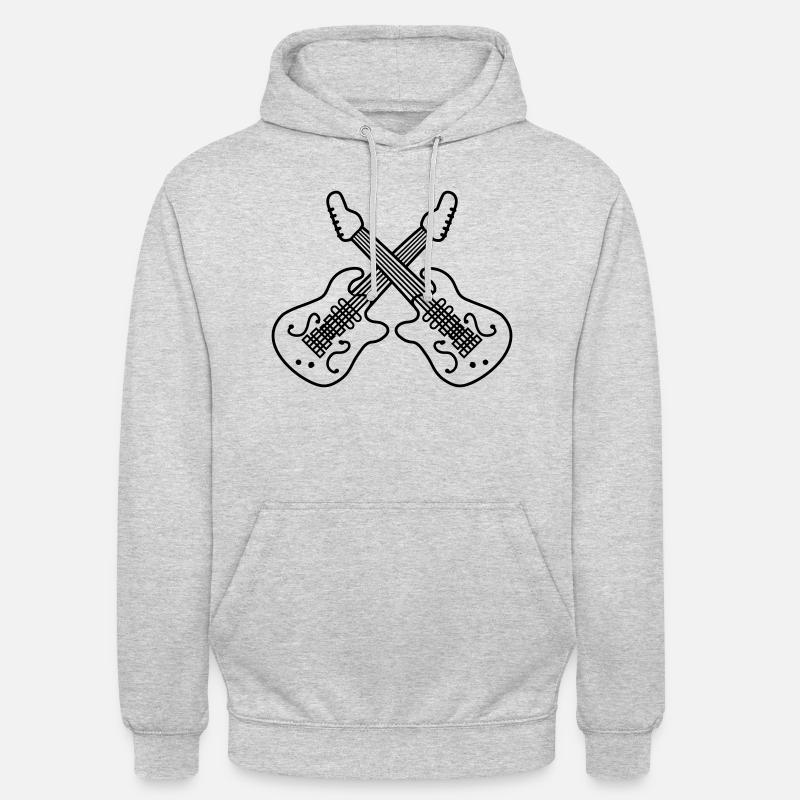 Guitares Cross 2 E - Sweat-shirt à capuche unisexe - gris clair chiné