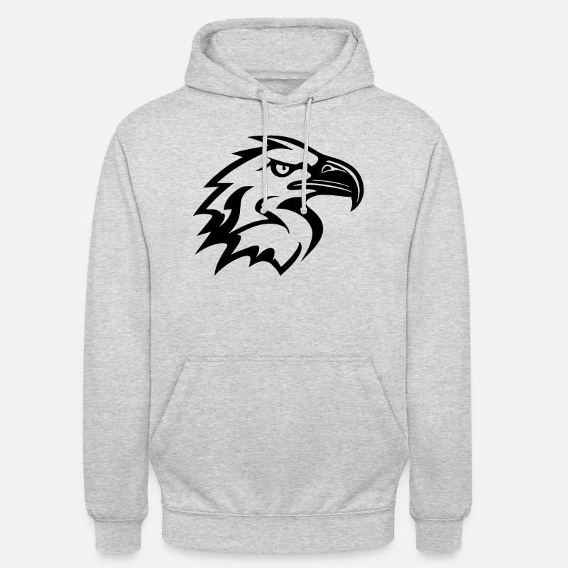 stylized eagle head in profile - Unisex Hoodie - light heather grey