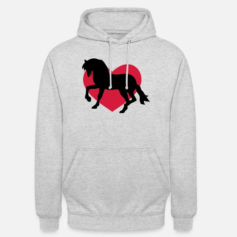 Pferd Liebe - Unisex Hoodie - Hellgrau meliert