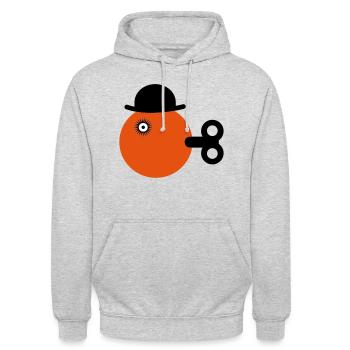 Orange im Uhrzeigersinn - Unisex Hoodie - Hellgrau meliert - Vorne - Alina (178cm) & Michal (187cm)