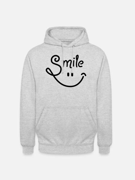 smile - smiley - smiling - laughing - laughing - Unisex Hoodie - light heather grey