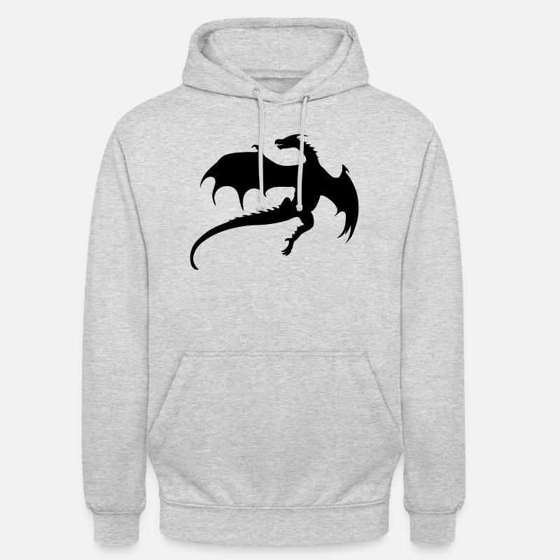 Drache - Unisex Hoodie - Hellgrau meliert