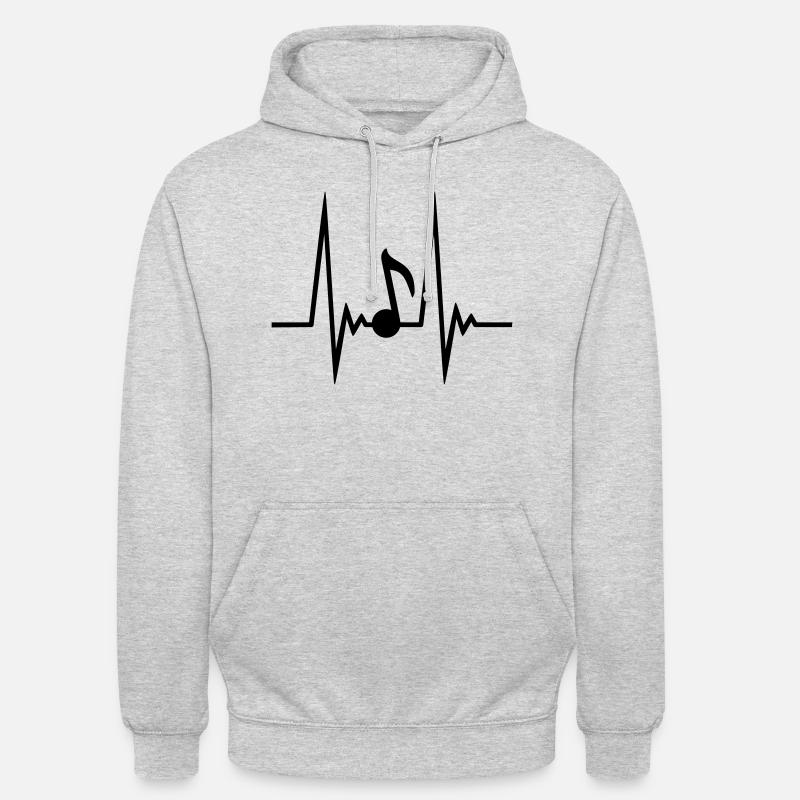 Music Note Pulse - Sweat-shirt à capuche unisexe - gris clair chiné